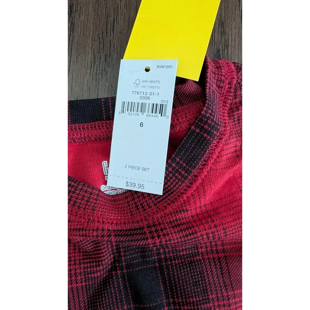 Gap Black and Red Plaid Cotton Pajamas NEW!